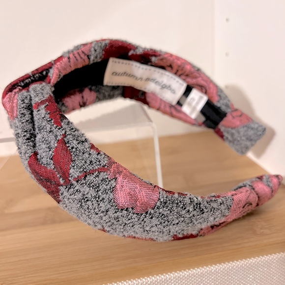 Autumn Adeigbo Pink & Grey Rose Jacquard Twist Headband - preowned like new! - Picture 2 of 4